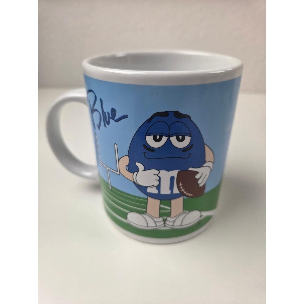 M&M's Galerie 2002 Coffee Mug Blue Football Red Golf Sports Vintage Ceramic Cup